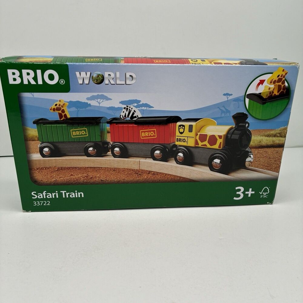 BRIO World 33722 Safari Train Interactive Toy Train Set for Kids Age 3 & Up NIB